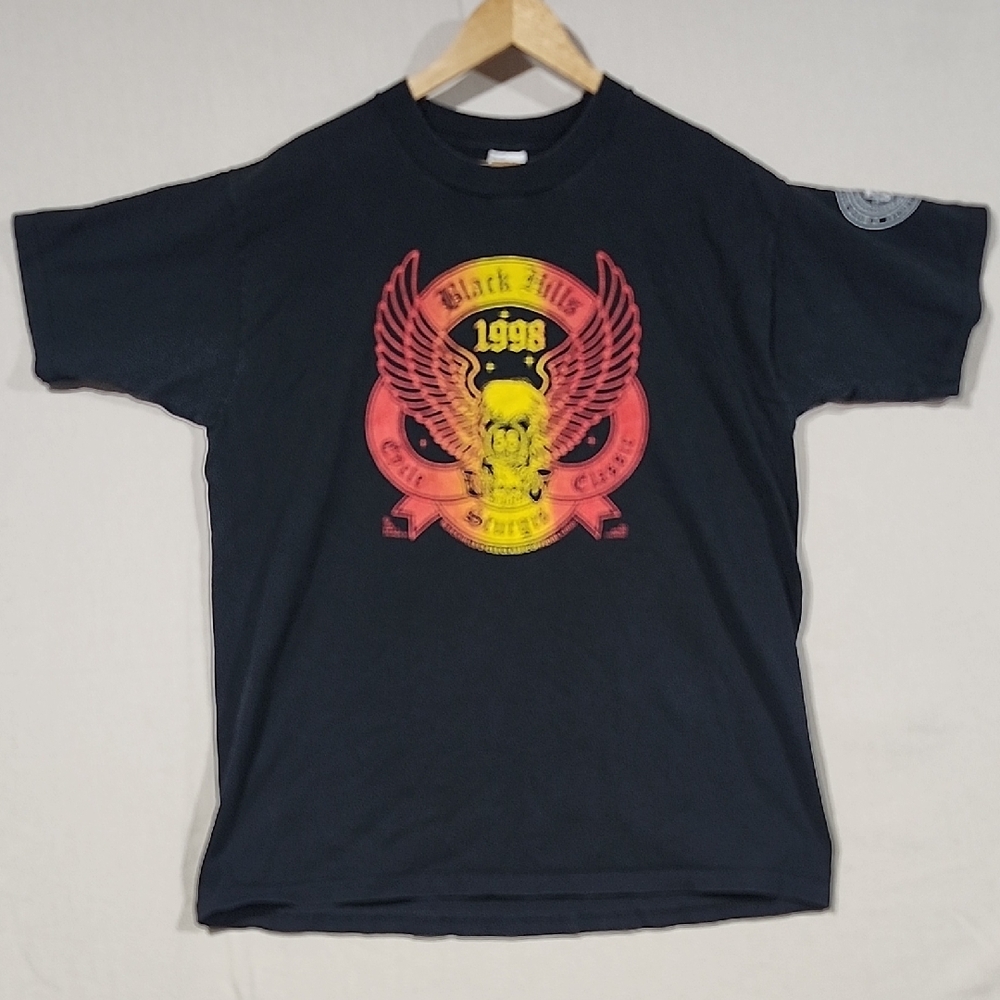 Vintage 1998 Sturgis 58th‎ Anniversary Survivor Black Graphic T-Shirt  XL